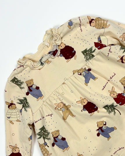 Konges Slojd - Tunique beige lapins oursons - 3m