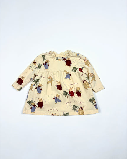 Konges Slojd - Tunique beige lapins oursons - 3m