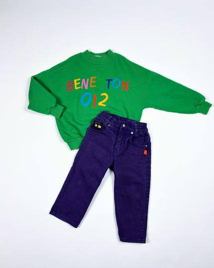 Beneton - Ensemble crewneck vert - 2-3y