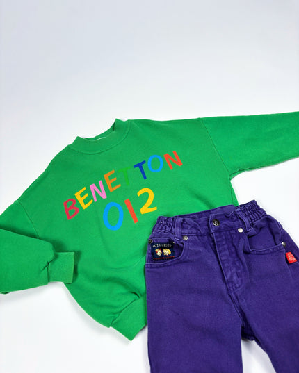 Beneton - Ensemble crewneck vert - 2-3y