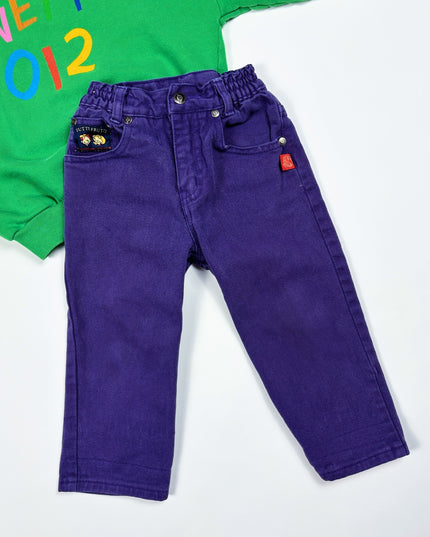 Beneton - Ensemble crewneck vert - 2-3y