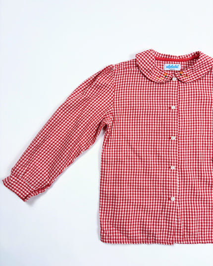 Chemise vintage rouge Vichy - 4-6y