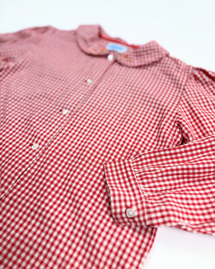 Chemise vintage rouge Vichy - 4-6y