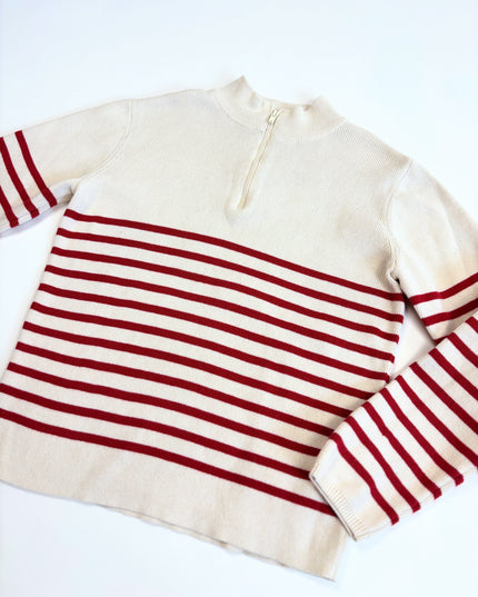 Chandail ligné rouge trop doux - 10y