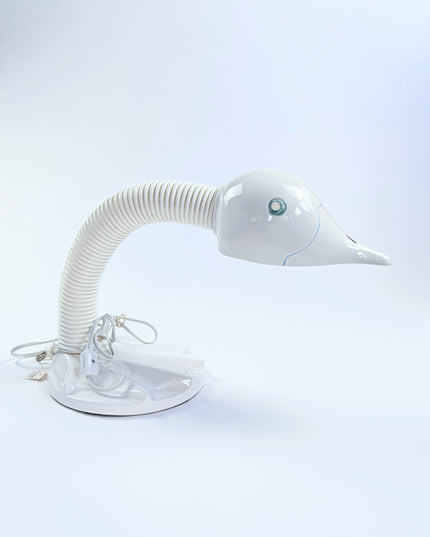 Vintage - Lampe oie goose neck en céramique