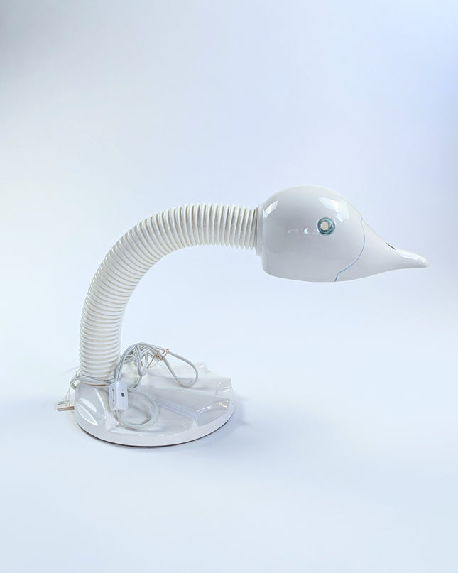 Vintage - Lampe oie goose neck en céramique
