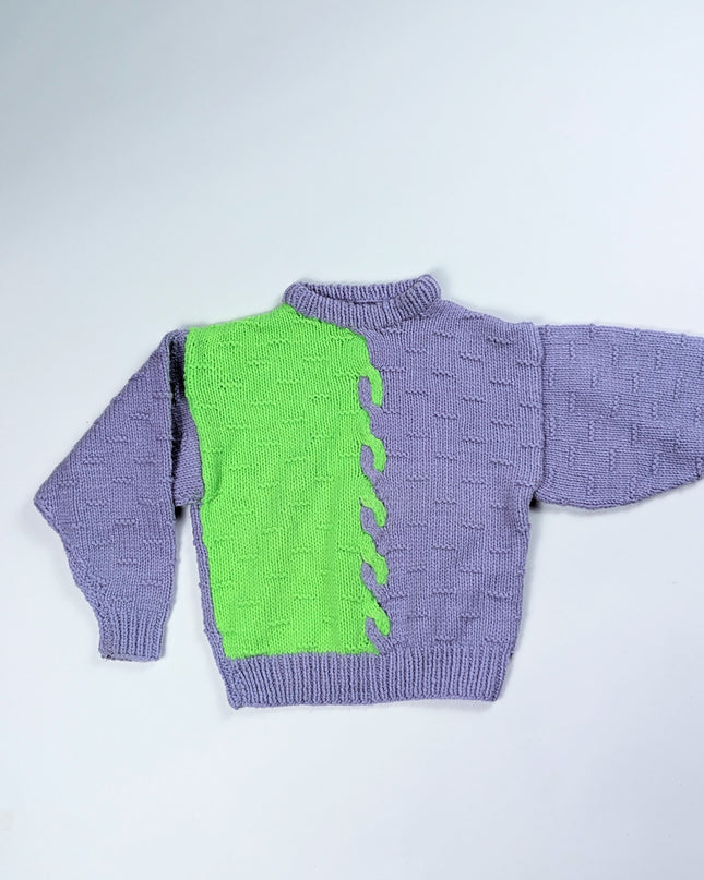 Fait à la main - Tricot bicolore - 4y