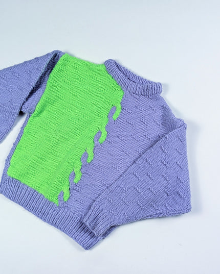 Fait à la main - Tricot bicolore - 4y