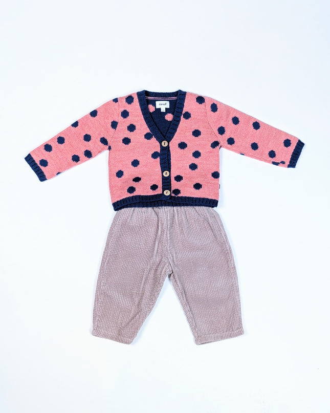 Ensemble Oeuf dot pink - 6-12m