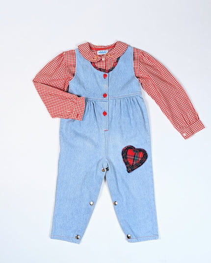 Salopette coeur en fête - 18-24m