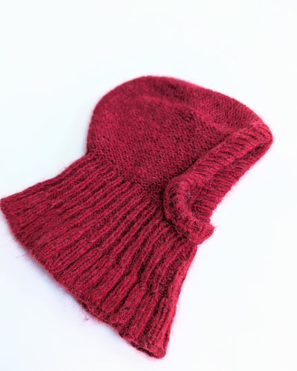 Balaclava rouge bordeaux - 6-12m