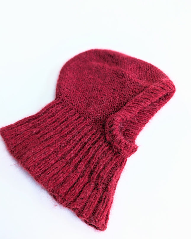 Balaclava rouge bordeaux - 6-12m