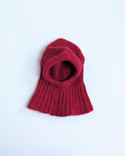 Balaclava rouge bordeaux - 6-12m