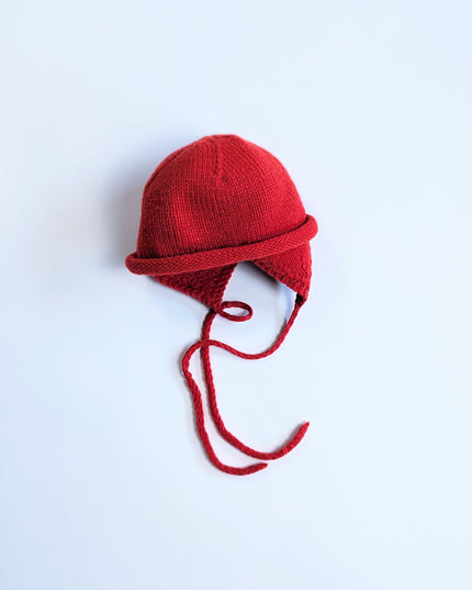 Bonnet rouge en tricot - 6-18m