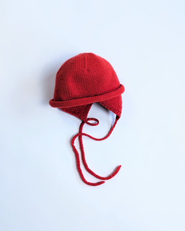 Bonnet rouge en tricot - 6-18m