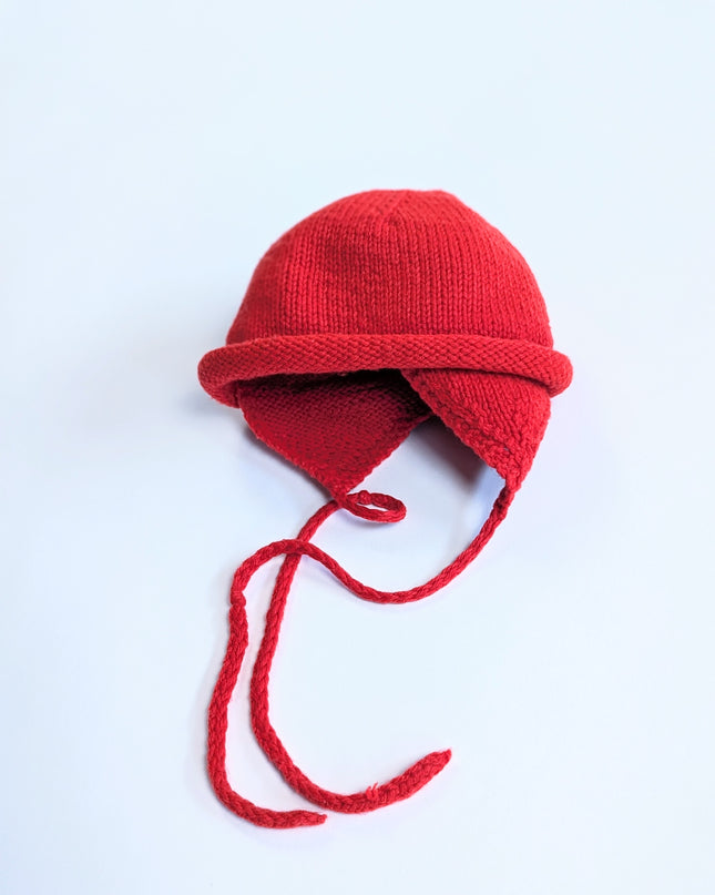 Bonnet rouge en tricot - 6-18m