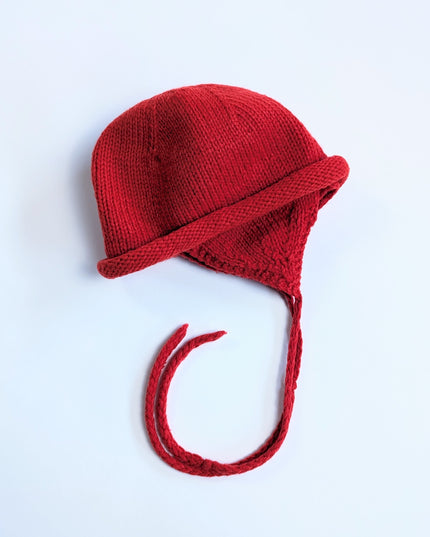 Bonnet rouge en tricot - 6-18m