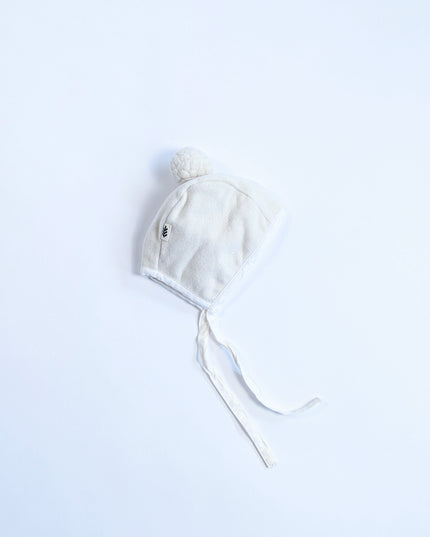 Les petites natures - bonnet crème avec pompon - 3-6m