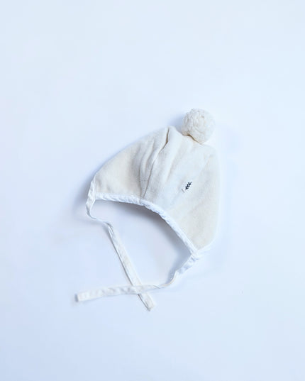 Les petites natures - bonnet crème avec pompon - 3-6m