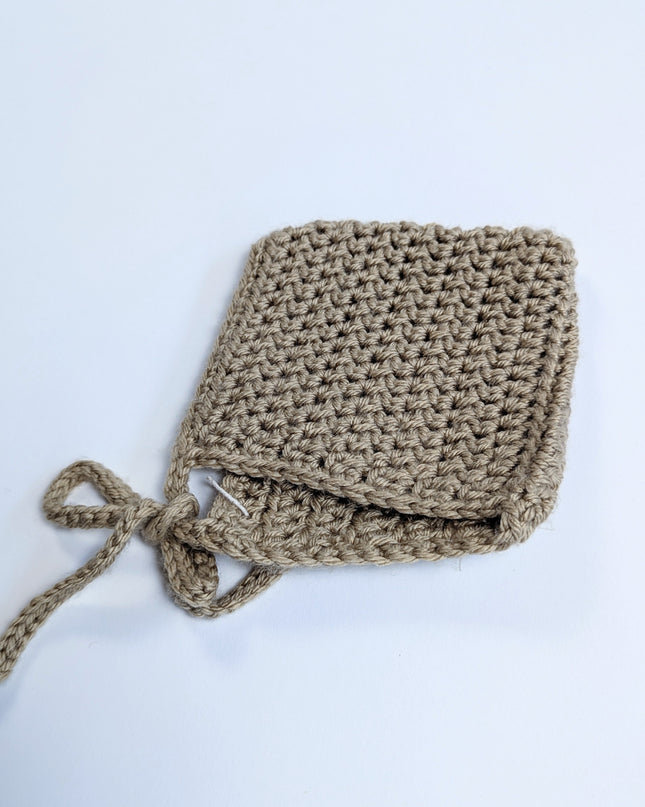 Bonnet greige en tricot - 0-6m