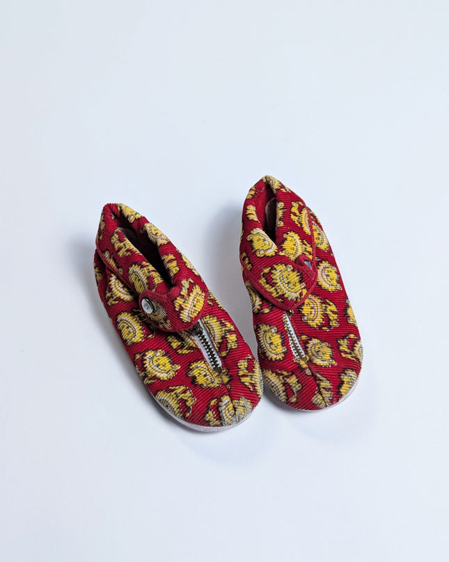 Pantoufles vintage rouges lions - 2-3y