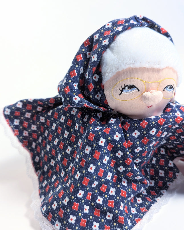 Poupée vintage réversible Le Petit Chaperon Rouge, Grand-mère et Grand Méchant Loup