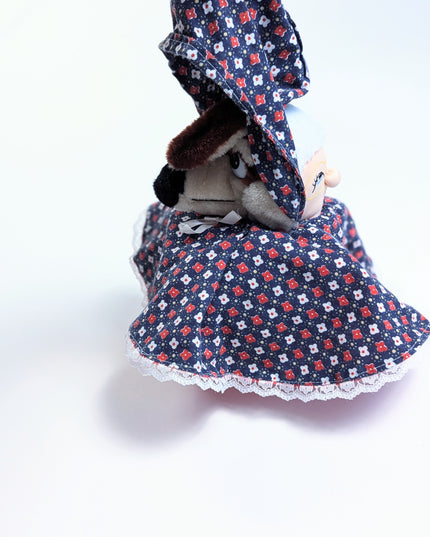 Poupée vintage réversible Le Petit Chaperon Rouge, Grand-mère et Grand Méchant Loup