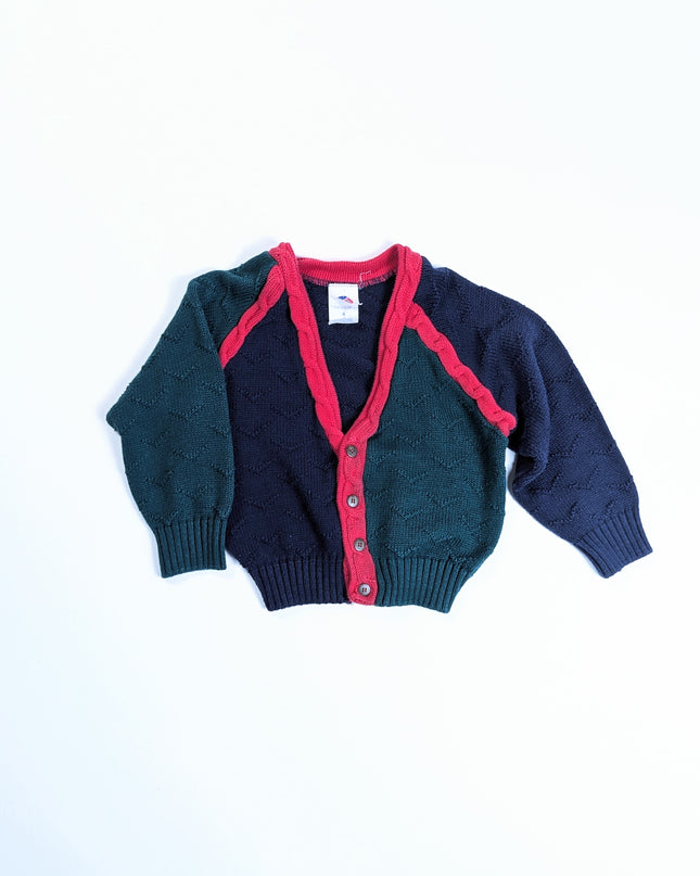 Kiddo vintage - Cardigan trois tons - 6-7y
