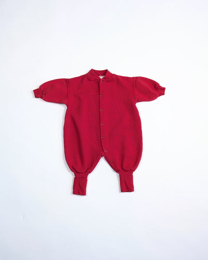 Snugabye vintage - Pyjamas rouge royale -  0-3m