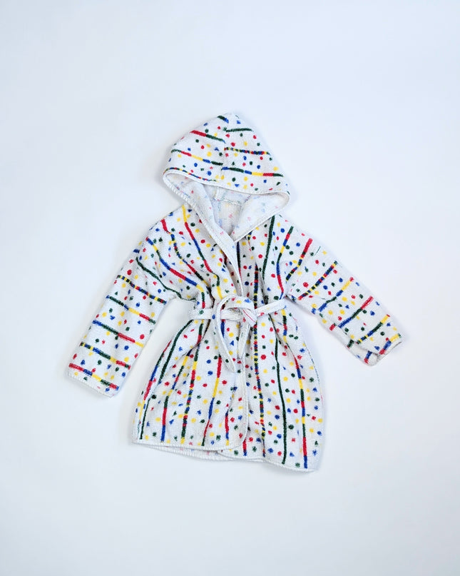 Vintage - Robe de chambre festive en ratine - 2-3y