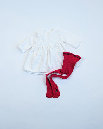 Ensemble Robe paparmane blanche - 6m