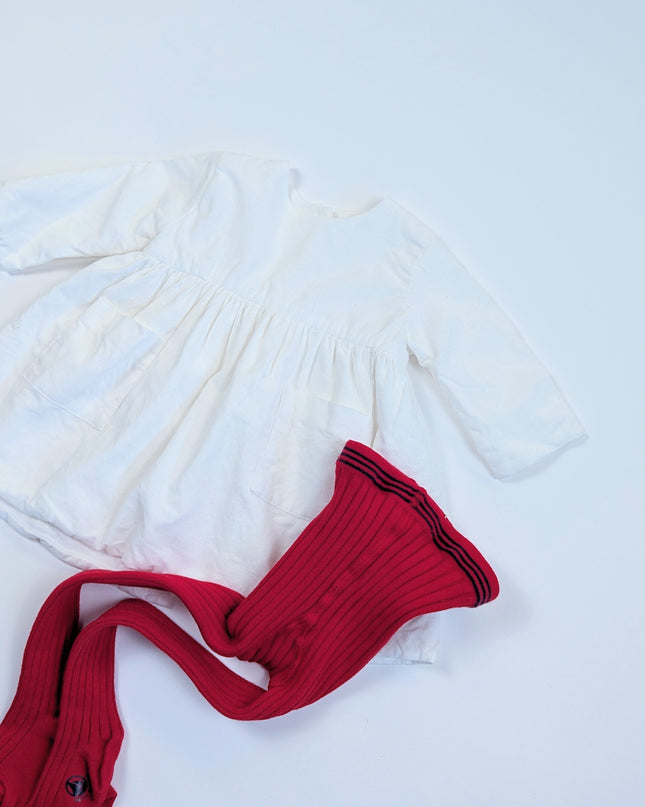 Ensemble Robe paparmane blanche - 6m