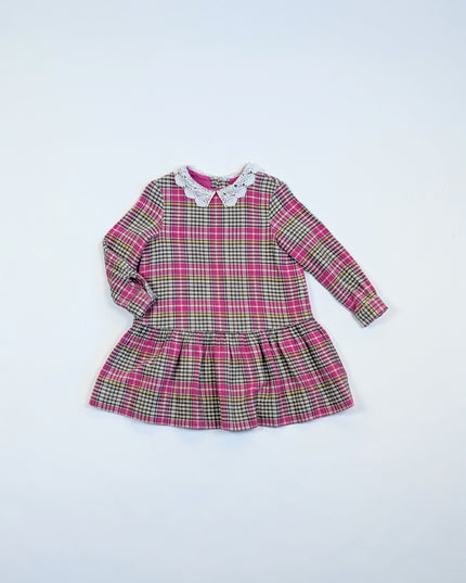Bonpoint - Robe Tartan rose - 4-5y