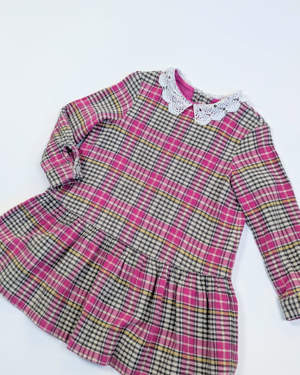 Bonpoint - Robe Tartan rose - 4-5y