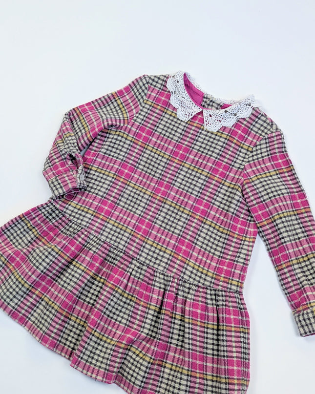 Bonpoint - Robe Tartan rose - 4-5y