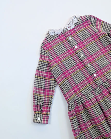 Bonpoint - Robe Tartan rose - 4-5y