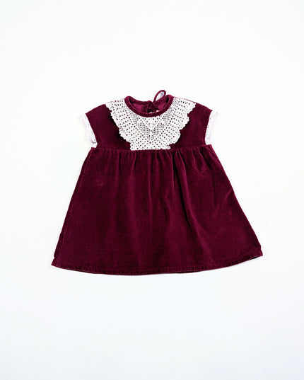 Robe vintage velours rouge - 3y