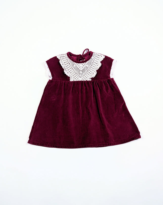 Robe vintage velours rouge - 3y