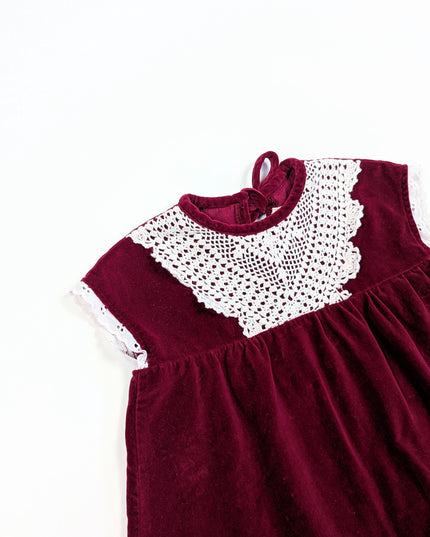 Robe vintage velours rouge - 3y
