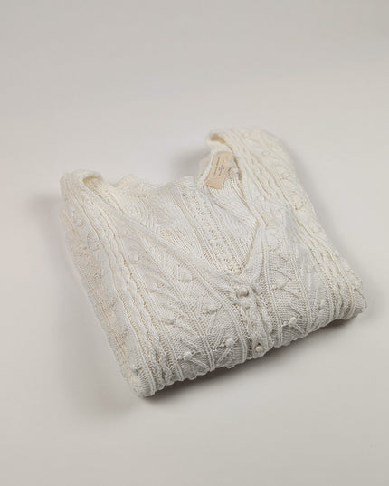 Sézane - Beryl Cardigan écru cotton bio - FEMME L