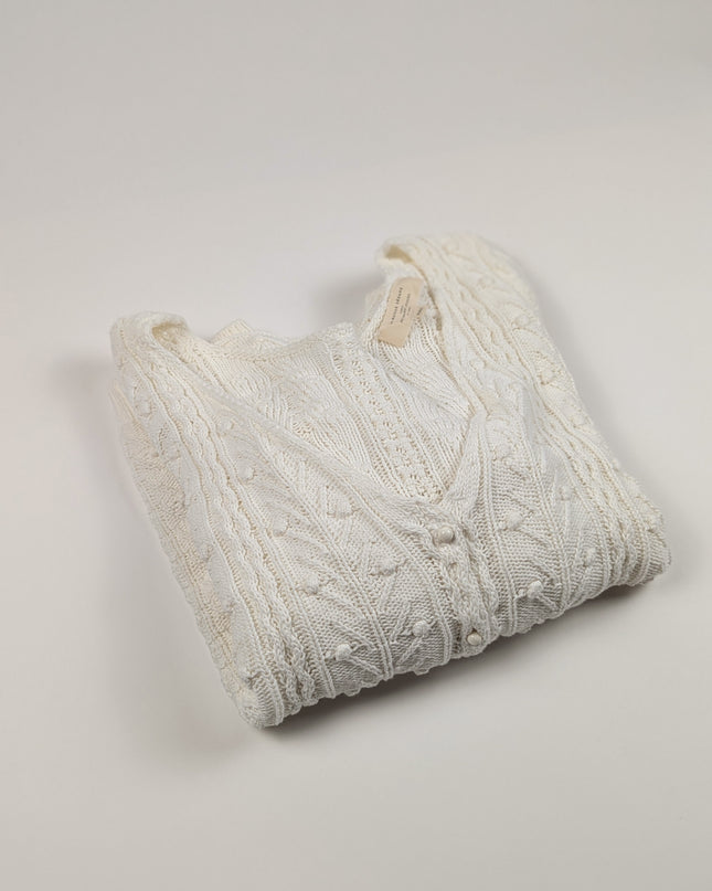 Sézane - Beryl Cardigan écru cotton bio - FEMME L