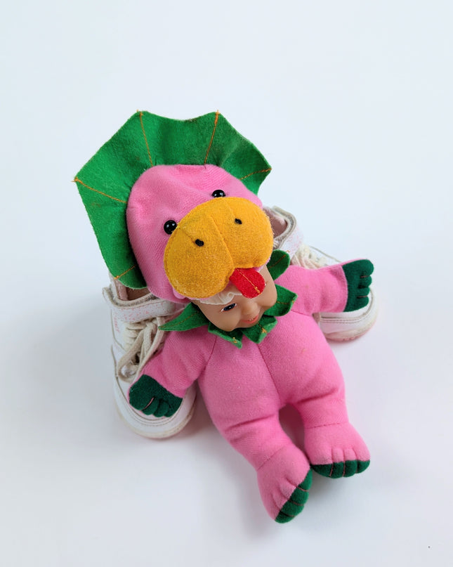 Poupée bébé vintage HK City toys - Déguisement dinosaure