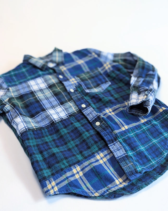 Gap - Chemise à carreaux bleus-verts - 7-8y
