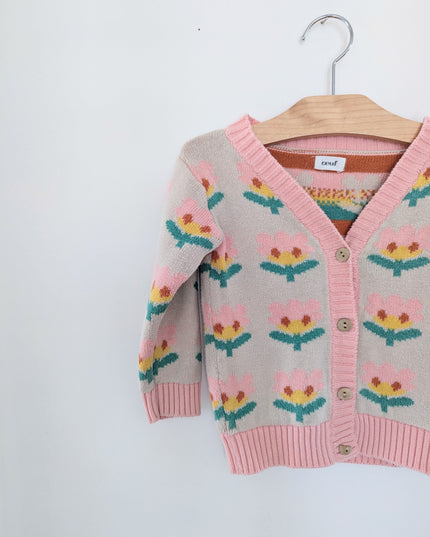Oeuf - Cardigan en fleurs - 4-5y