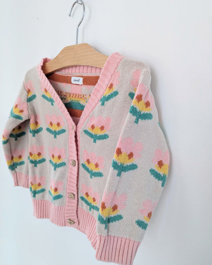 Oeuf - Cardigan en fleurs - 4-5y