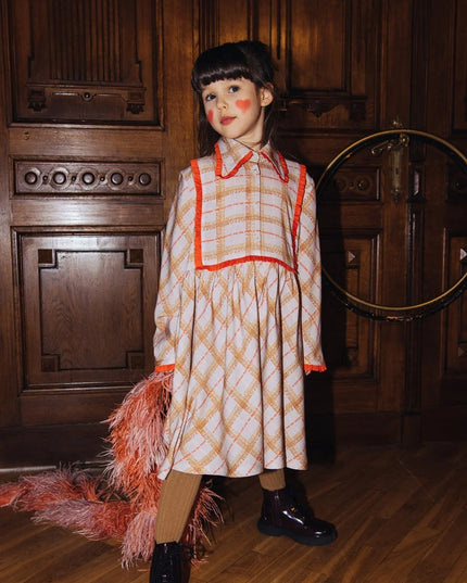 Hebe - Robe à imprimé carreaux - 4-6y